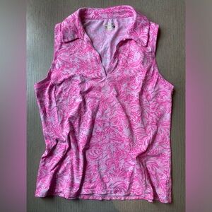 Lily Pulitzer Luxletic EUC Sleeveless Collar Top